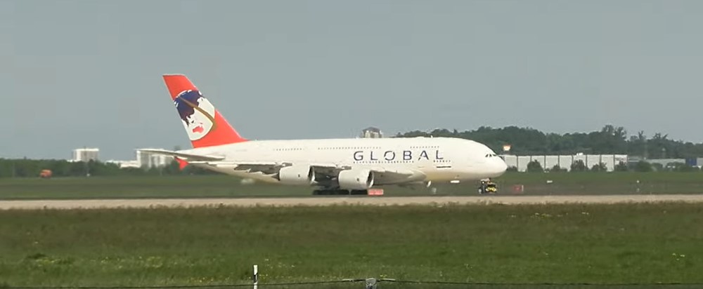 Start in Berlin des A380 von GLOBAL Screeshot © fluggesellschaft.de Mit freundlicher Genehmigung!