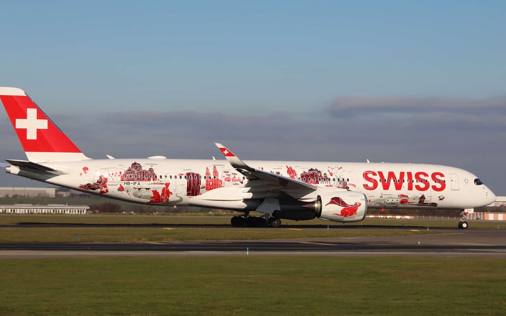 SWISS A350 in Prag  Foto: © Tim Völkel
